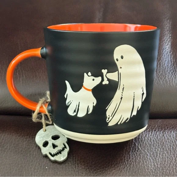 Together Furever - Ghost Playing with Dog Stoneware Halloween Mug - Picture 6 of 7